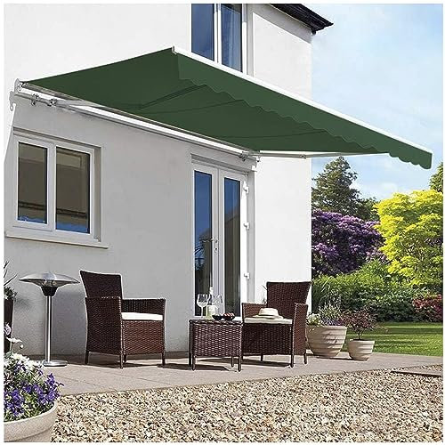 Auvent de terrasse rétractable avec manivelle, réglable, pour cour, balcon, terrasse, abri anti-UV et imperméable, 4 x 2,5 m