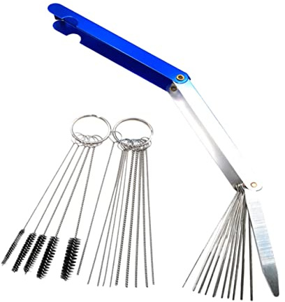CHILDWEET Kit Pulizia Spazzole e Aghi, Set Utensili Per Pulitore Corpo Farfallato Per Veicoli a Due Ruote, Strumenti Professionali Per Rimozione Sporco e Manutenzione e Quad