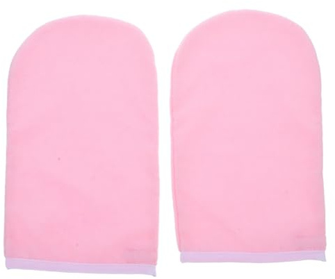 Gatuida Guantes de Parafina Hidratantes para Manos Diseño Transpirable y Cómodo Manoplas Spa para Cuidado Diario Piel Talla Color Rosa con Borde para Uso Doméstico