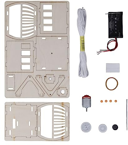 Fdit Téléphérique Touristique en Bois à Monter Soi-même, Kit D'expérimentation Scientifique éducative pour Enfants avec fonctionnalité Motorisée pour Les (Téléphérique Touristique en Bois Bricolage)