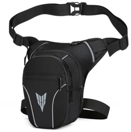 Flintronic Sacoche de Jambe Moto, Sac Tactique de Jambes Étanche, Multifontion Moto Poche Jambe, avec Sangle de Jambe Amovible, pour Voyage, Camping, Course, Équitation