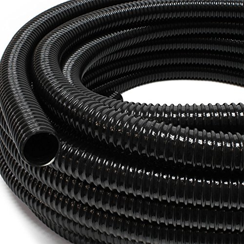 Wiltec Manguera flexible para estanque 25 m manguera en espiral reforzado 38 mm (1 1/2) negro PVC arroyo