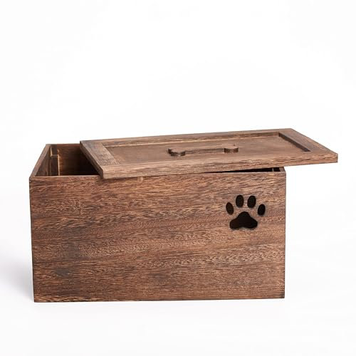 Dog Toys Chest Storage Collection Box with Lid Wooden Crates Gift Hampers (Brown, Extra Large)