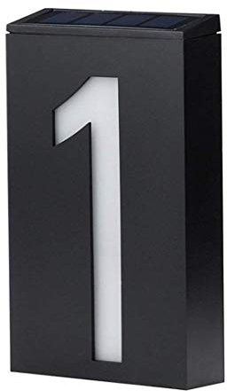 Solar Hausnummer Licht,KINGCOO Led Wandleuchte Adresse Mailbox Türschilder Beleuchtung Türschild Solar Nacht Lampe Hausnummer Außenbeleuchtung Veranda Lichter (1)