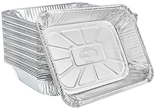 Aluminum Pans Half Size, 9X13, Extra Heavy Duty Disposable Foil Pans For Baking (100 Pack) Roasting & Chafing, Bulk Quantity for Caterers, Restaurants & Hotels For Buffets, Steam Table & Food Prepping