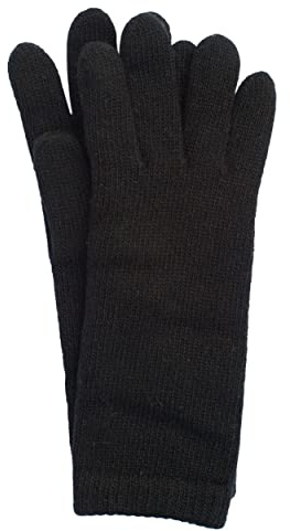 FosterNatur, Premium damhandskar, gråade, 100 % merinoull, svart, 7.5