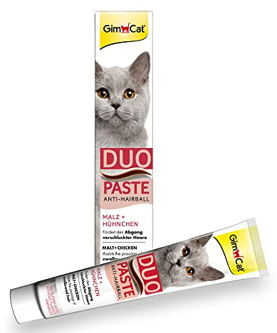 GimCat Duo Paste Anti-Hairball Malz und Hühnchen - Katzensnack fördert den Abgang verschluckter Haare - 1 Tube (1 x 50 g)