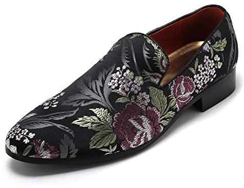 HLLQ Mens Slip On Loafers Classic Patent Leather Business Shoes Slip on Flat Moccasins Slippers Size 11