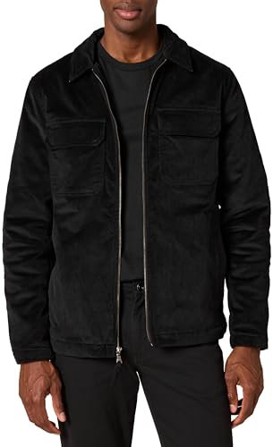Amazon Essentials Men's Corduroy Work Jacket (Available in Big & Tall), Black, XXL