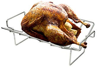 Dallden Thanksgiving Turkey Roasting Rack Stand for Smoker and Grill, Turkey Roaster V Rack Stainless Steel Rib Racks for Grilling and Smoking, for Large and XLarge Big Green Egg,Kamado Joe,Big Joe