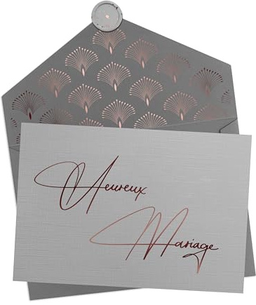 Joli Coon Carte de mariage - Heureux Mariage Originale - Carte félicitations mariage avec enveloppe et sceau de cire