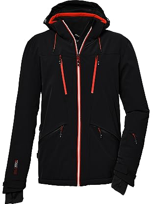 killtec Herren Skijacke/Funktionsjacke mit abzippbarer Kapuze und Schneefang KSW 74 MN SKI JCKT, schwarz, M, 39738-000