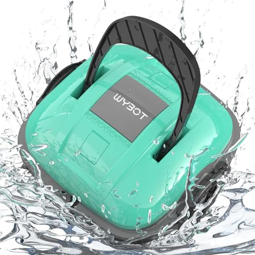 WYBOT Robot per Piscina, Funziona in 100 Minuti, Pulitore Automatico, Parcheggio Automatico per Piscina, Forte Potenza di Aspirazione, Due Ingressi d'Acqua, Fino a 80 ㎡