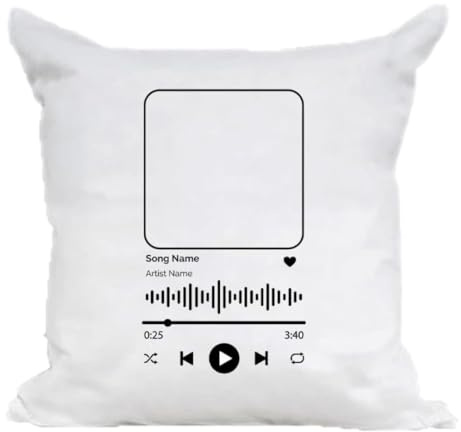 Generico Cuscino Personalizzato Spotify con Foto e Nome Canzone, Idea Regalo Innamorati Fidanzati Amore San Valentino Natale Compleanno, Decorazione Casa da Divano 100% Made in Italy