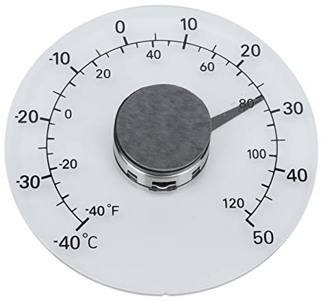 Termometro Fönstertermometro per Finestre da Esterno + Acciaio Inossidabile Misuratore di Temperatura per Porte e Finestre Trasparente Adesivo per Esterni per Casa Colonica