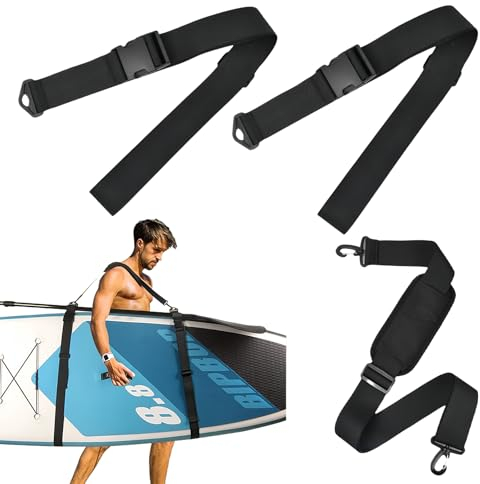 Ehuihuan SUP Tragegurt, Surfbrett Schultergurt, Kajak Schultergurt Verstellbarer 80-140cm, Paddle Board Carry Strap, Surfboard Tragegurt Rücken für Longboards, Kajaks