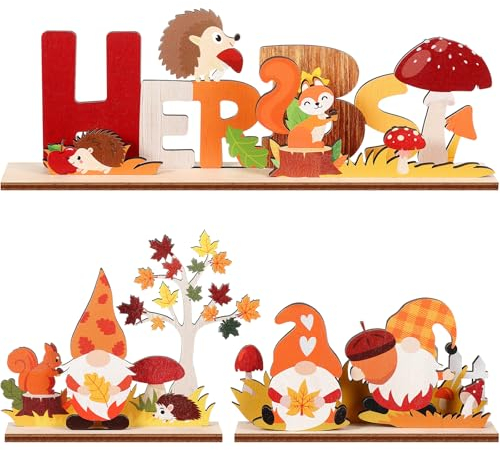 Namalu Decorazione Autunnale Scritta in Legno Centrotavola per Giorno del Ringraziamento