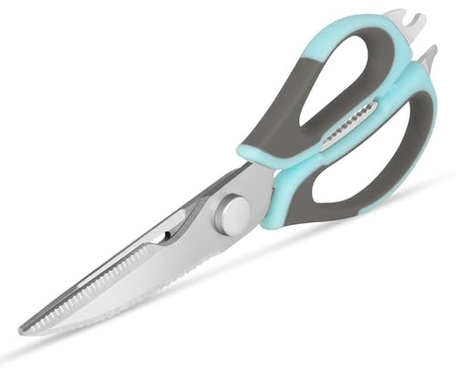 Tijeras de cocina, multifuncionales, adecuadas para aves de corral, peces, hierbas, flores, tijeras de hoja afilada, desmontables, fáciles de limpiar, pelador, abridor de botellas, abrelatas, abridor