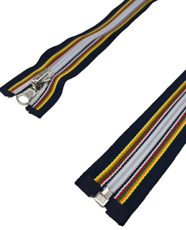 AMANTE NSF Cerniera Multicolor Zip Lampo Spirale 1 Cursore Reversibile Acciaio Sganciabile Lunghezza 65 Cm