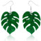 Monstera Earrings, 2.56x1.38in Acrylic Palm Leaf Earrings Plant Earrings for Women Monstera Leaf Drop Dangle Earring Women Tropical Jewelry Ideal Birthday(Green)