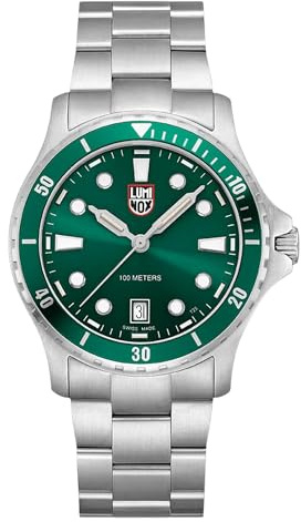 Luminox Analog schweizisk kvartsurverk klocka för män med armband i rostfritt stål XS.0957, silver, Militär
