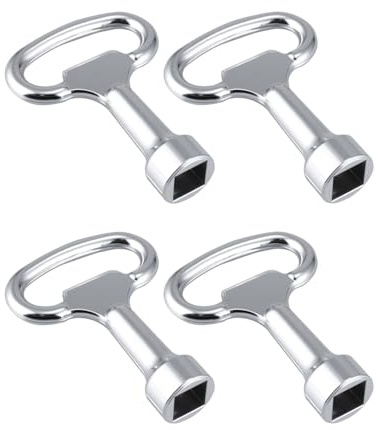 JUKOTA 4 Pcs 8MM Clé Purge Radiateur,Cle Purgeur Radiateur,Cle Radiateur Purgeclef Purge Radiateur,Clef Purge Radiateur,Clé Universelle,pour Les Groupes Électrogènes,Ascenseurs,Les Autobus Urbains