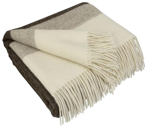 LYHome Manta Lana 100% Plaid de Oveja para Sofa Cama, 140 x 200 cm