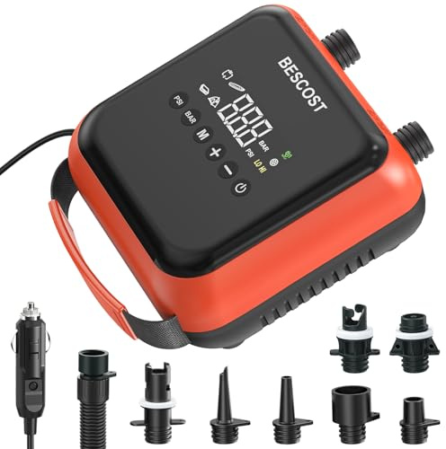 BESCOST 20PSI Bomba Eléctrica, Inflador Paddle Surf Eléctrico 12V