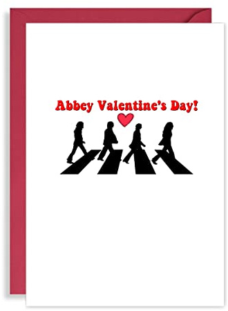 Funny Beatles Valentines Card - Abbey Valentine's Day! Cute card for him/her husband/wife
