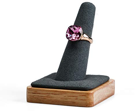Oirlv Single Finger wooden ring display stand Jewelry Showcase Display Holder (Grey)