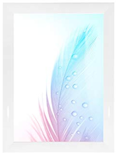 Marco de fotos DR35, 34 x 89 cm (blanco brillante), marco de madera de densidad media de 35 mm de ancho, incluye cristal acrílico antirreflectante, parte posterior estable y ganchos para colgar.