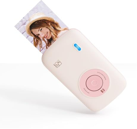 HPRT CP2100 Portable Photo Printer for iPhone & Android, 2 * 3 Instant Color Mini Printer, Bluetooth 5.0, Type-C Charging, Dye-Sublimation Tech, Initial 10 Sheets Included