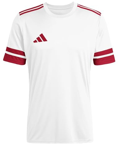 adidas Men's SQUADRA25 Jersey Short Sleeve, White/Team Power red 2, M