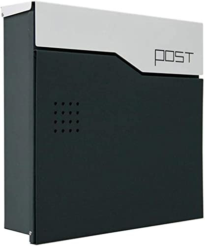 Buzón de Pared Correo,Buzón clásico montado en la pared para exteriores, buzón con cerradura, buzón postal impermeable, casas, puerta principal, oficina, caja fuerte para entrega de paquetes, gris (gr