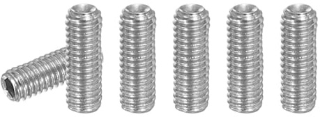 PATIKIL 100 st. Madenskruv M3 x 8mm, 304 rostfritt stål Madenskruvsats för dörrknappar, möbel, lampor, vattenkranar, reparationer, silver, insexskruv, gängstift, skruvsats