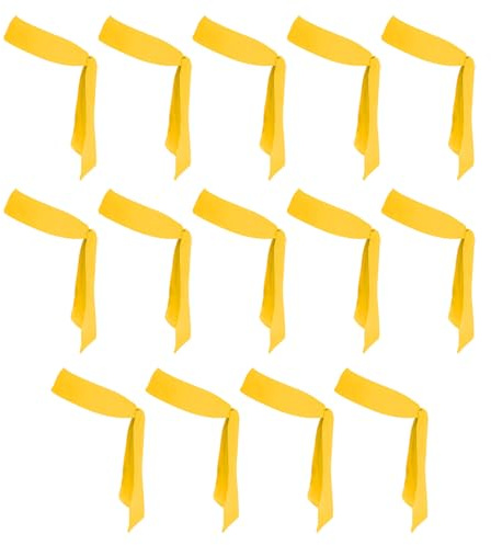 PATIKIL Fascie Per Testa, 14 Pcs fascia Ninja Karate Regolabile Fascia Sport Antisudore Per Uomini Donne Corsa Tennis Yoga, Giallo