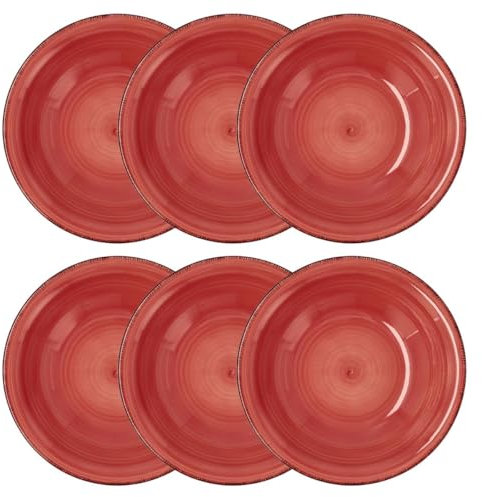 Quid Coral Vita Set 6 Platos Hondos Ceramicos Apto Microondas Seque Los Platos Por Las Dos Caras Después De Cada Lavado Apilable