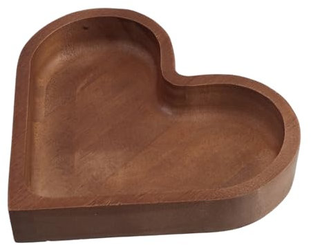SHERCHPRY Plateau Bois Forme Cœur Pour Servir Friandises Assiette Cœur Saint-valentin Bol Bois