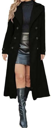 Manteaux Femme d'hiver Manteau Femme Hiver Manteaus en Laine Boutonnage Veste À Revers Trench-Coat Epaissie Chic et Élégant Blazer Coupe-Vent Trench Capuche Doudoune Chaude
