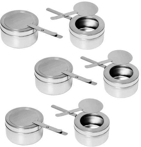 Keboyoe 6 st Rostfritt stål Bränsle Pasta-behållare med lock Bränsle Pasta Bränsle Pasta för Buffet, Hot Pot, Dry Pot Cuisine, Camping