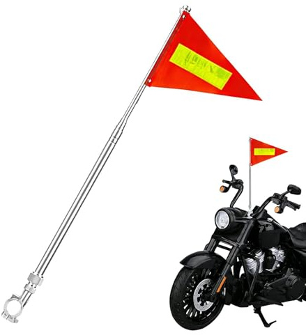 Cykelsäkerhetsflagga,Vattentät, Utdragbar Och Reflekterande Skylt | Säkerhetsflaggor Till,Passar För Motorcykel, Scooter, Rullstol, Golfbil, Vuxna, Barn, Och Utomhusbruk