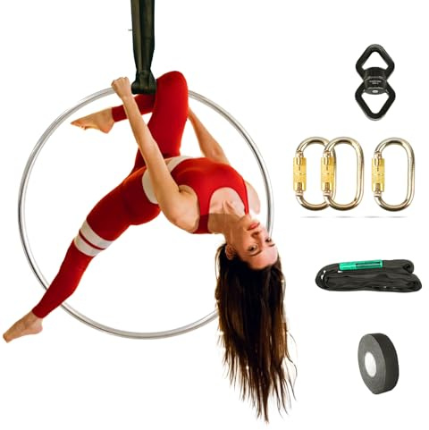 Runner Deer Complete Aerial Hoop Set, 35 Tabless Lyra/Aerial Ring, Steel, Load Tested to 300kg