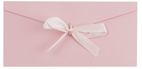 AfinderDE 10 Stück Blanko Briefumschläge mit Schleife Umschläge (22 x 11cm) in Lang Format für Hochzeit Einladungskarten Nachricht Karte Party Geburtstag Weihnachten Geschenk Karten