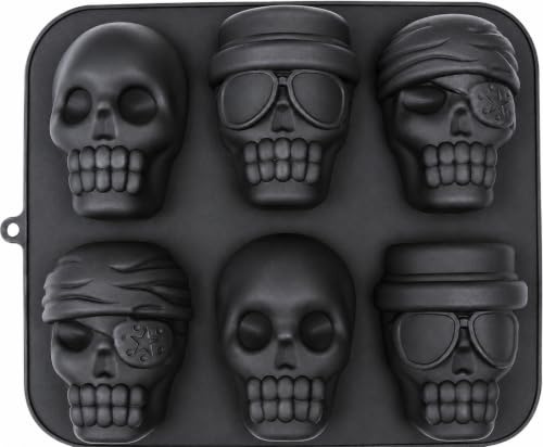Webake Skull Cake Pan Silicone Gelatin Cakelet Mold Skull Pizza Tin Baking Pan