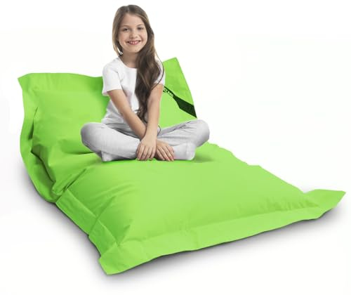 Lazy Bag Original Beanbag de Interior y Exterior XL 250 litros de beanbag Gigante Cojín de Asiento Infantil Sillón para niños y Adultos 160x120 (Verde)