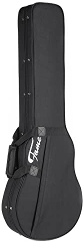 Fame Softcase Singlecut E-Gitarren Koffer, Leichtgewicht 1.3kg, Wetterfest, Gepolstert, Rucksackgarnitur, Zubehörfach, Ideal für sicheren Gitarren Transport und Schutz
