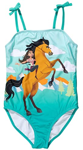 DreamWorks Spirit Riding Free Little Girls One-Piece Bathing Suit Blue 5