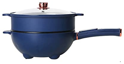 Poêle à Frire électrique Multifonction Domestique Cuisson à la Vapeur et Cuisson marmite électrique intégrée Chauffage électrique poêle à Frire marmite électrique