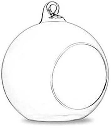 NUEAYMS Maceta colgante de cristal, terrario, globo terráqueo para velas de té, suculentas, jarrón, terrario para plantas de aire, para decoración del hogar, boda, fiesta, interior y exterior, 20 cm