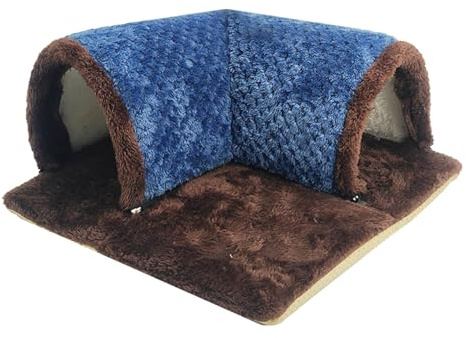 Generic Small Animal Hideout Tube - Hamster Tunnels & Accessories for Squirrel, Chinchilla, Rabbit & Guinea Pig, Blue